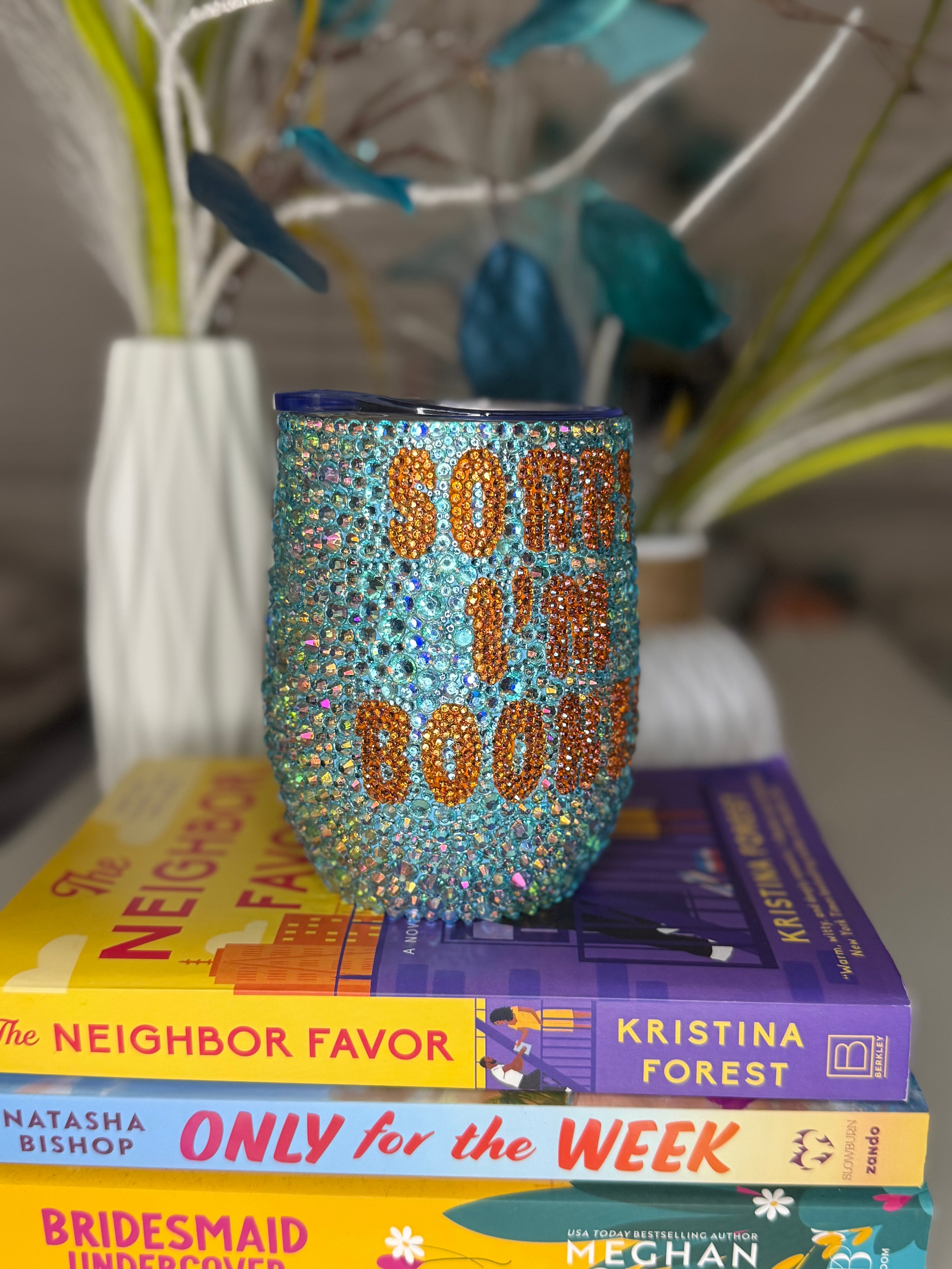 “Sorry I’m Booked” Rhinestone Wine Tumbler